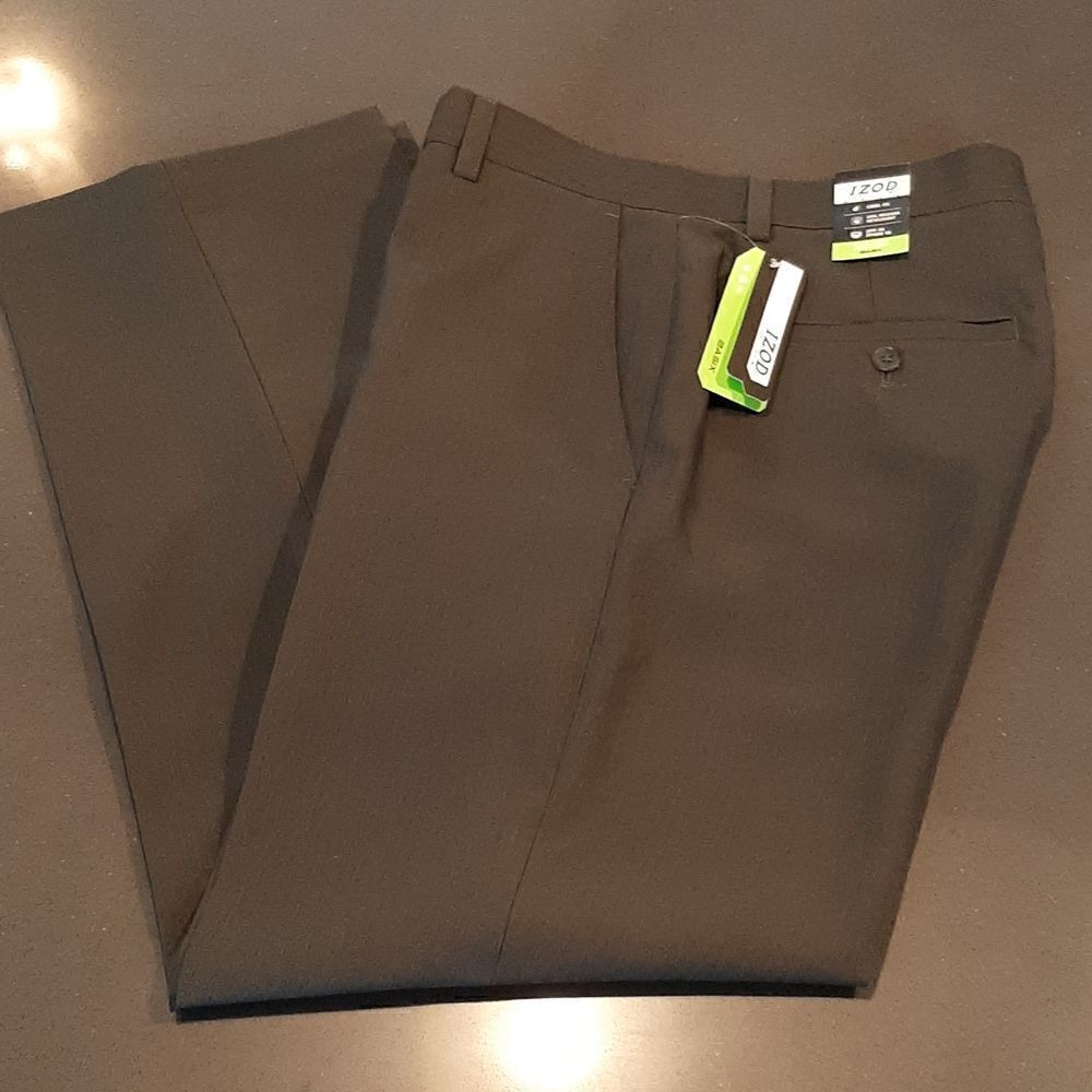 IZOD Perform Gray Pinstripe Dress Pants NWT